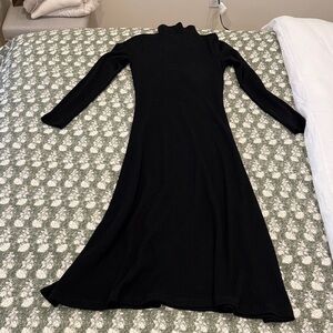 Club Monaco Black Knit Midi Dress